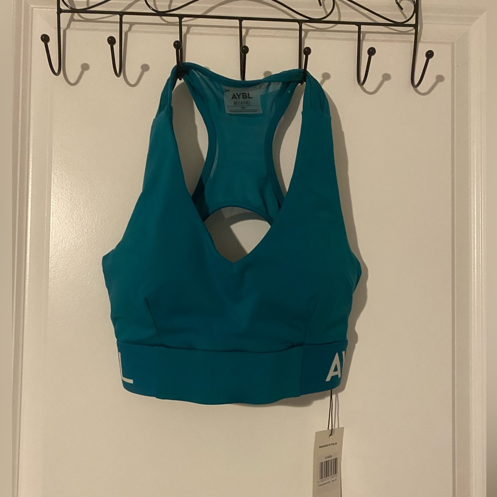 AYBL Blue Sports Bra Racerback Stretch